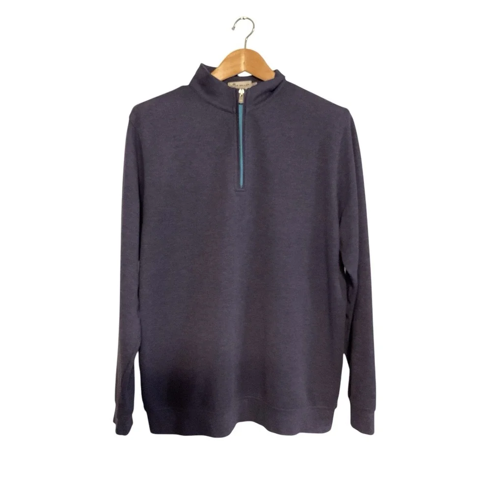 Peter‎ Millar Crown Comfort Interlock Pima Modal Purple Zip Pullover Large